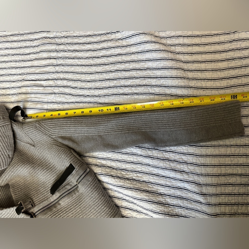 👚Barbara Bui Tricot Zippers Knit Cardigan/sweater Belts Grey 100% Wool si… - Picture 10 of 16